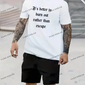 Hypemode Erkek Beyaz Örme Kısa Kollu Tişört Ve Şort Takım