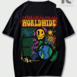 Hypemode Erkek Casual Kalp Baskılı Tişört