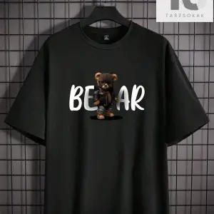 Hypemode Erkek Karikatür Yüz Yuvarlak Yaka Damla Omuz Kol Tişört