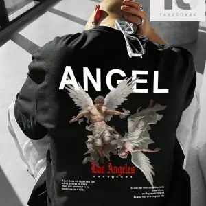 Hypemode Erkek Soyut Figür ve Harf Baskı Kısa Kollu Yuvarlak Yaka Tişört