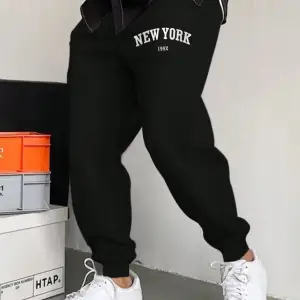 Hypemode Letter Graphic Drawstring Waist Eşofman Altı