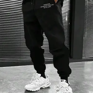 Hypemode Slogan Graphic Drawstring Waist Eşofman Altı