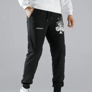 Hypemode Slogan Graphic Drawstring Waist Eşofman Altı