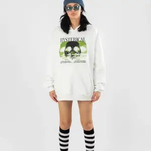 Hysterıcal Baskılı Oversize Unisex Beyaz