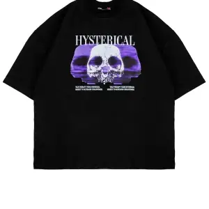 Hysterıcal Baskılı Siyah Oversize Unisex