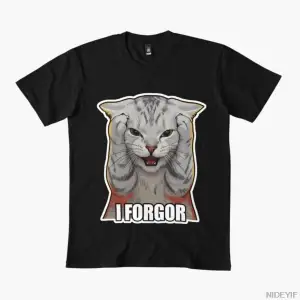 I Forgor Meme T-shirt Erkekler Kadınlar için %100 Pamuklu Tişörtler Kısa Kollu Üstler 1215-2