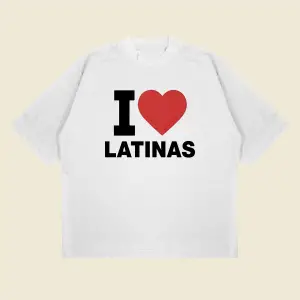 I Love Latinas Boxy Fit Oversize Unisex Tshirt – Baskılı Tişört |