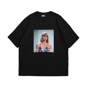 Im Not Your Baby Baskılı Oversize Unisex Beyaz