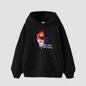 I See Ghost Baskılı Oversize Unisex Premium Siyah