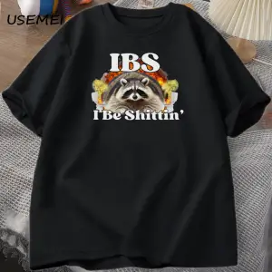 IBS Ben Shittin Rakun TErkekler Karın Ağrısı Survivor T-shirt erkek Kısa Kollu T-shir 3012