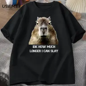 IDK ne kadar uzun ben Capybara komik Tshirt Slay eğilimleri Slay Retro hayvan T-shirt erkekle 3083