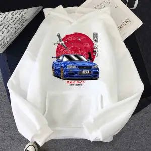 Ilk D Yarış Hoodies Erkek Mazda Nissan Skyline 52 14766 Beyaz