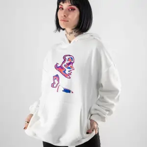 İllusion Woman Baskılı Oversize Unisex Beyaz