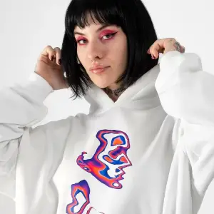 İllusion Woman Baskılı Oversize Unisex Beyaz