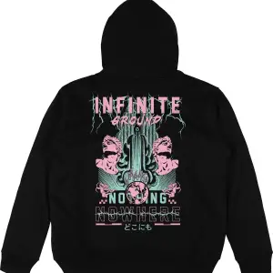 Infinite Siyah Oversize Unisex Kapüşonlu Sweatshirt Hoodie