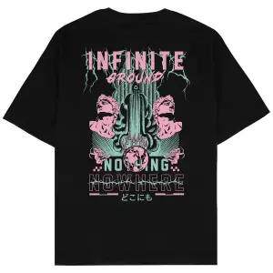 Infinite Siyah Oversize Unisex T-shirt
