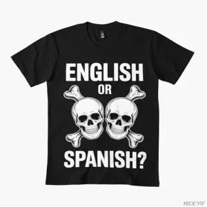 İngilizce veya İspanyolca Komik Meme T-shirt Erkekler Kadınlar Için % 100% Pamuk T Shirt Kısa