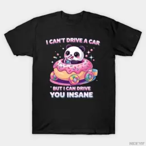 Insane Panda Meme Karikatür Alaycı Mizah Donut T-shirt Erkekler Kadınlar Için % 100% Pamuk T