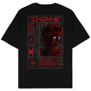 Insane Siyah Oversize Unisex T-shirt
