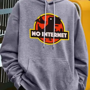 İnternet yok Dinozor Baskılar Kapüşonlular Erkekler Günlük Giyim Moda Y2K Hoody Sonbahar Pola