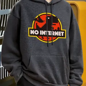 İnternet yok Dinozor Baskılar Kapüşonlular Erkekler Günlük Giyim Moda Y2K Hoody Sonbahar Pola