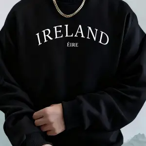 İrlanda Eire Mektup Yaratıcı Baskı Erkekler Sonbahar Hoodie Rahat Yumuşak Tişörtü Moda Sokak