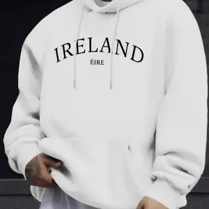 İrlanda Eire Mektup Yaratıcı Desen Uzun Kollu Tişörtü Erkek Sıcak Polar Kazak Rahat Sonbahar