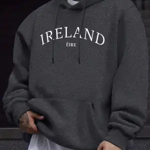 İrlanda Eire Mektup Yaratıcı Desen Uzun Kollu Tişörtü Erkek Sıcak Polar Kazak Rahat Sonbahar