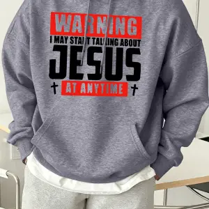 İsa Hakkında Konuşmaya Başlayabilirim Baskılı Erkek Sokak Giysisi Sıcak Cepli Giyim Moda Günl