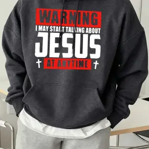 İsa Hakkında Konuşmaya Başlayabilirim Baskılı Erkek Sokak Giysisi Sıcak Cepli Giyim Moda Günl