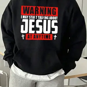 İsa Hakkında Konuşmaya Başlayabilirim Baskılı Erkek Sokak Giysisi Sıcak Cepli Giyim Moda Günl