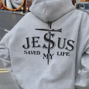 İsa hayatımı kurtardı baskı kapüşonlu üstler kadın sonbahar polar sıcak tişörtü temel cepli k