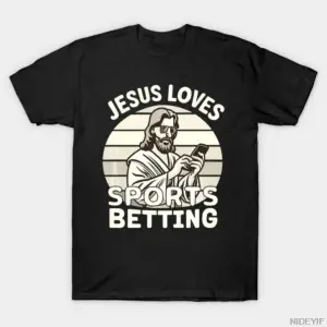İsa spor bahislerini seviyor Parlay komik Meme tişört erkekler kadınlar için % 100% pamuklu t