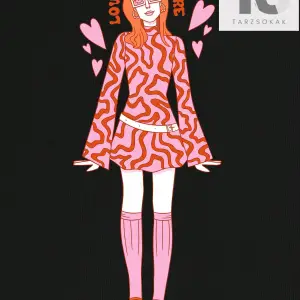 Isabela Taranto Figür Grafikli Düşük Omuz Oversize Tişört