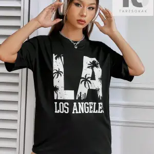 İskelet Baskılı Düşük Omuzlu Tişört