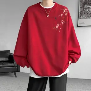 Işlemeli Sweatshirt adam kazaklar yeni tişörtü Harajuku uzun kollu kore giyim yorumları birço Siyah