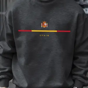 İspanya Ulusal Amblem Tasarımı Tişörtü Hip Hop Polar Tişörtü Sonbahar Modası Sokak Giyimi Tüm
