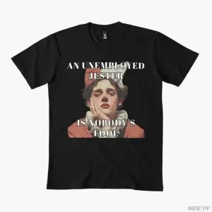 İşsiz bir soytarı kimseye ait değil T-shirt Erkekler Kadınlar için %100 Pamuklu Tişörtler Kıs