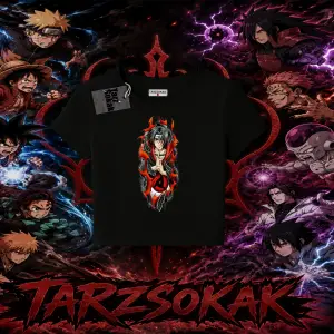 Itachi Uchiha Naruto Anime Karakteri Kadın Baby Tee Beyaz