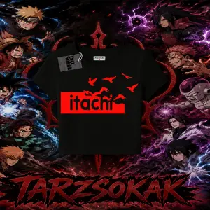 Itachi Uchiha Naruto Anime Karakteri Kadın Baby Tee Beyaz