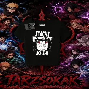 Itachi Uchiha Naruto Anime Karakteri Kadın Baby Tee Beyaz