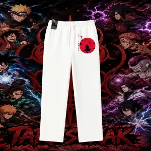 Itachi Uchiha Naruto Anime Karakteri Unisex Baggy Eşofman Altı Beyaz
