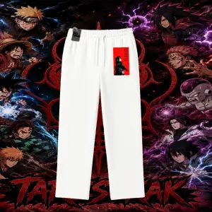 Itachi Uchiha Naruto Anime Karakteri Unisex Baggy Eşofman Altı Beyaz