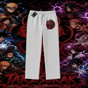 Itachi Uchiha Naruto Anime Karakteri Unisex Baggy Eşofman Altı Beyaz