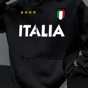İtalya İtalyan Bayrağı Tasarım Erkekler Hoodie Polar Kapüşonlular Cep Yumuşak Hoody Sonbahar