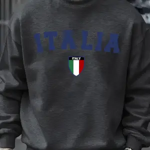 İtalya Mektup Ulusal Bayrak Rozeti Baskılı Erkek Kazaklar Polar Kazak Sokak Rahat Spor Giyim