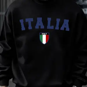 İtalya Mektup Ulusal Bayrak Rozeti Baskılı Erkek Kazaklar Polar Kazak Sokak Rahat Spor Giyim