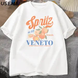 İtalyan Kokteyl Spritz T-Shirt Erkek Kadın Yaz Vintage Boho Italia Grafik Tee Pamuk Kısa Koll 2949