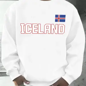 İzlanda Bayrağı Desen Erkekler Sonbahar Kış Kazak Polar Rahat Kazaklar Basit O-Boyun Uzun Kol