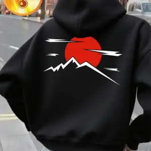 Japon Harajuku Güneş Baskı Hoodie Kadın Kış Polar Sıcak Kazaklar Temel Cep Tişörtü Rahat Gevş